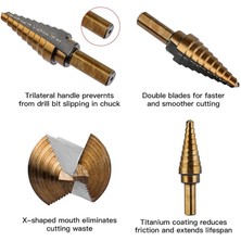 Dtools Hss 4241 Kobalt Çoklu Delik 50 Boyut Kademeli Matkap Seti Araçları Alüminyum Kasa Metal Delme Aracı Metal Ahşap Kademeli Konik Matkap Ucu (Yurt Dışından)