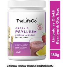 Thelifeco Organik Psyllium - Limonlu ve Çilekli Karnıyarık Otu İçecek Tozu 180g