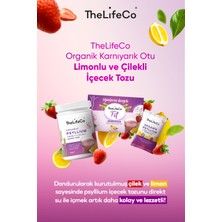 Thelifeco Organik Psyllium - Limonlu ve Çilekli Karnıyarık Otu İçecek Tozu 180g