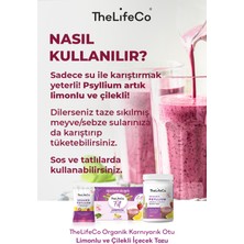 Thelifeco Organik Psyllium - Limonlu ve Çilekli Karnıyarık Otu İçecek Tozu 180g