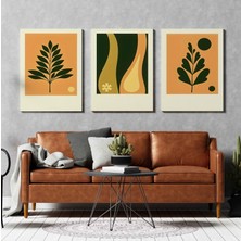 Aktüel Matisse - Boho - Art Deco - Soyut - Doğa ( 3 Lü Çerçevesiz ) Poster - Afiş - Tablo KR2C01143/