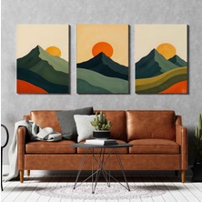 Aktüel Matisse - Boho - Art Deco - Soyut - Doğa ( 3 Lü Çerçevesiz ) Poster - Afiş - Tablo KR2C01151/
