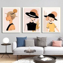 Aktüel Matisse - Boho - Art Deco - Soyut - Doğa ( 3 Lü Çerçevesiz ) Poster - Afiş - Tablo KR2C01230/
