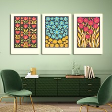 Aktüel Matisse - Boho - Art Deco - Soyut - Doğa ( 3 Lü Çerçevesiz ) Poster - Afiş - Tablo KR2C01256/