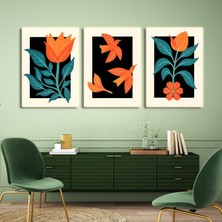 Aktüel Matisse - Boho - Art Deco - Soyut - Doğa ( 3 Lü Çerçevesiz ) Poster - Afiş - Tablo KR2C01258/