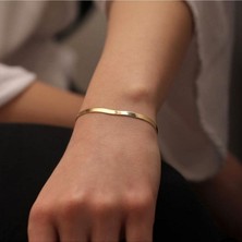 Gold Bileklik Kolye Takım Set Italyan Ezme Çelik Zincir Kolye Bileklik Ikili Set Unisex Ürün