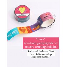 Colorful Washi Tape Sticker Bant 3 Adet