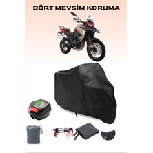 Breen Benelli Trk 702X Arka Çanta Uyumlu Siyah Motosiklet Branda Su Geçirmez Dayanıklı Kumaş