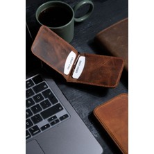 Saraci Leather Craft Deri Slim Kartlık ve Cüzdan, Para Klips Detaylı