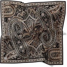 Lêvi D'or Kahve Retro Desen Twill İpek Eşarp