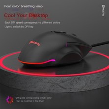 Aige Yedi Düğmeli Rgb Kablolu Oyun Faresi Bilgisayar Aksesuarları (Yurt Dışından)