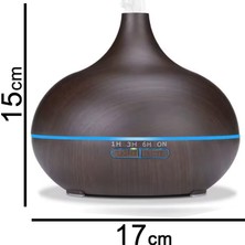 Bn-01 Mini Boy 15CM Uçucu Yağ Difüzör 550ML Uzaktan Kumandalı LED Aromaterapi Ahşap Görünümlü Hava Nemlendirici Hava Aroma Nemlendirici Meditasyon Için 15 x 17CM Koyu Kahverengi