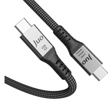 Juo USB 4.0 240W 40GBPS Thunderbolt 4 8k 60Hz Usb-C Görüntü Aktarım ve Type-C Hızlı Şarj ve Data Kablosu 1 Metre