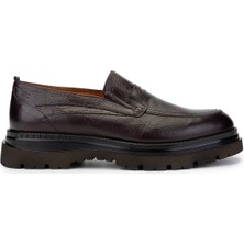 Tamer Tanca Erkek Hakiki Deri Kahverengi Loafer Ayakkabı 537 3493 Erk Ayk SK24-25 Kahve