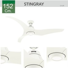 HUNTER FAN Stingray Porselen Beyazı - 152  cm . Dc Motor Aydınlatmalı ve Uzaktan Kumandalı Tavan Vantilatörü