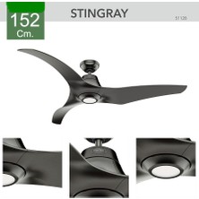 HUNTER FAN Stingray Granit - 152  cm . Dc Motor Aydınlatmalı ve Uzaktan Kumandalı Tavan Vantilatörü