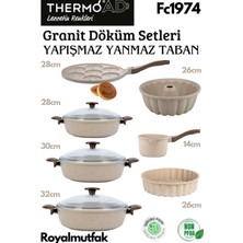 Thermoad 10'lu Vizon Set (28-30-32 cm Karnıyarık Tenceresi-Kek Kalıbı-Tart Kalıbı-Sosluk&sütlük-Emojili Pankek Tavası)