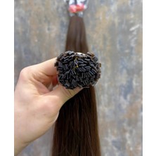 Halitcan Hair 70CM Dip Uç Bir Açık Kahve(No4) Özbek Saçı  ,120GR 200ADET,  (100% Gerçek Insan Saçı)