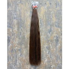 Halitcan Hair 70CM Dip Uç Bir Açık Kahve(No4) Özbek Saçı  ,120GR 200ADET,  (100% Gerçek Insan Saçı)