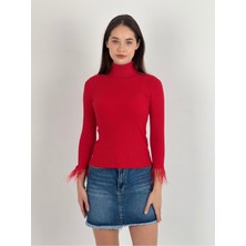 So Sweet Boğazlı Uzun Kollu Kadın Triko Kazak Women Knitwear