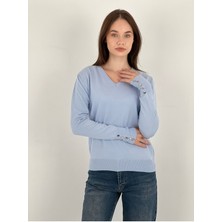 So Sweet Uzun Kollu Long Sleeve V Yaka V-Neck Kadın Triko Kazak Women Knitwear