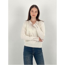 So Sweet Uzun Kollu Long Sleeve V Yaka V-Neck Kadın Triko Kazak Women Knitwear
