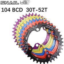 Huoxun Shop C Siyah Stil 36T Snaıl Zincir Dişlisi 104BCD Yuvarlak 30T 32T 34T 36T 38 Dişli Dar ve Geniş Ultralight Dişli Levhası Mtb Dağ Bisikleti 104 Bcd Zincir Tekerleği (Yurt Dışından)