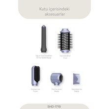 Sinbo Pro Airwrap Compact Uzun Multi-styler Hava Üfleme 5in1 Saç Şekillendirici Bldc Motor Shd-1719 -Mor