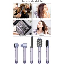Sinbo Pro Airwrap Compact Uzun Multi-styler Hava Üfleme 5in1 Saç Şekillendirici Bldc Motor Shd-1719 -Mor