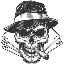 TSC Poker Oyun Kartlı Kurukafa Sticker Etiket Çıkartma Pc Laptop Araba Oto Motor Araç