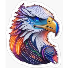 TSC Renkli Kartal Sticker Araba, Motorsiklet, Araçetiket Cam Sticker 19CM