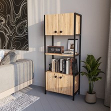 Yg Decor Ygdecor Metal Kitaplık 5 Raflı  Kapaklı Kitaplık Çok Amaçlı Dosya Kitap Rafı Ofis Salon Raf
