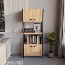 Yg Decor Ygdecor Metal Kitaplık 5 Raflı  Kapaklı Kitaplık Çok Amaçlı Dosya Kitap Rafı Ofis Salon Raf