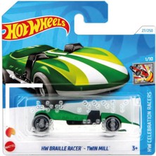 Hot Wheels 1/64 Ölçek Tekli Regular Arabalar HTC99 Hw Celebration Racers / Hw Braille Racer - Twin Mill (Yeşil)