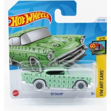Hot Wheels 1/64 Ölçek Tekli Regular Arabalar HTD56 Hw Art Cars / '57 Chevy (Yeşil)