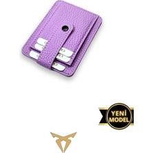 Vanilla Collection Unisex Süper Slim Deri Ince Model Kredi Kartılık & Kartvizitlik Cüzdan Kartlık Portföy Lila floter