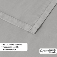Evim Organik Pamuk Akfil Düz Çarşaf Seti Çift Kişilik 240X260 cm Gri