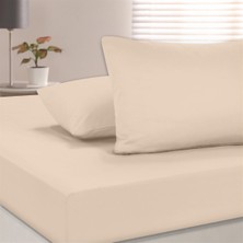 Evim Organik Pamuk Akfil Düz Çarşaf Seti Çift Kişilik 240X260 cm Pudra