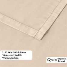 Evim Organik Pamuk Akfil Düz Çarşaf Seti Çift Kişilik 240X260 cm Pudra