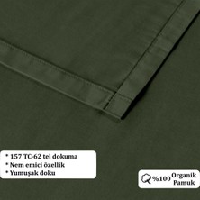 Evim Organik Pamuk Akfil Düz Çarşaf Seti Çift Kişilik 240X260 cm Koyu Yeşil