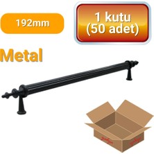 Yahya 50 Adet Zirve Siyah Metal Mobilya Kulbu 192 mm