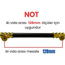 Yahya 50 Adet Halka Boru Altın Siyah Metal Mobilya Kulbu 128 mm