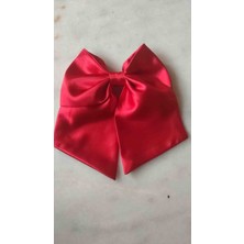 Saç Aksesuarları Toka Kırmızı Saten  Fiyonk