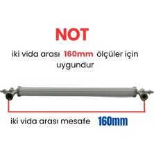 Yahya 50 Adet Zirve Kroma Beyaz Metal Mobilya Kulbu 160 mm