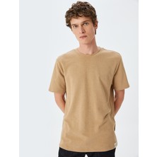 Koton Bisiklet Yaka Kısa Kollu Etiket Detaylı Basic T-Shirt