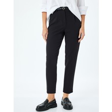 Koton Slim Fit Kemerli Yüksek Bel Cigarette Pantolon