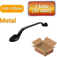 Yahya 50 Adet Aras Mat Siyah Metal Mobilya Kulbu 160 mm - 192 mm