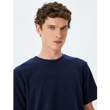 Koton Bisiklet Yaka Kısa Kollu Etiket Detaylı Basic T-Shirt