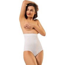 Madameste Beyaz Kadın Dikişsiz Slip Korse - 780