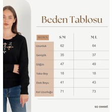So Sweet Uzun Kollu Long Sleeve Taş Detaylı Kadın Triko Kazak Women Knitwear